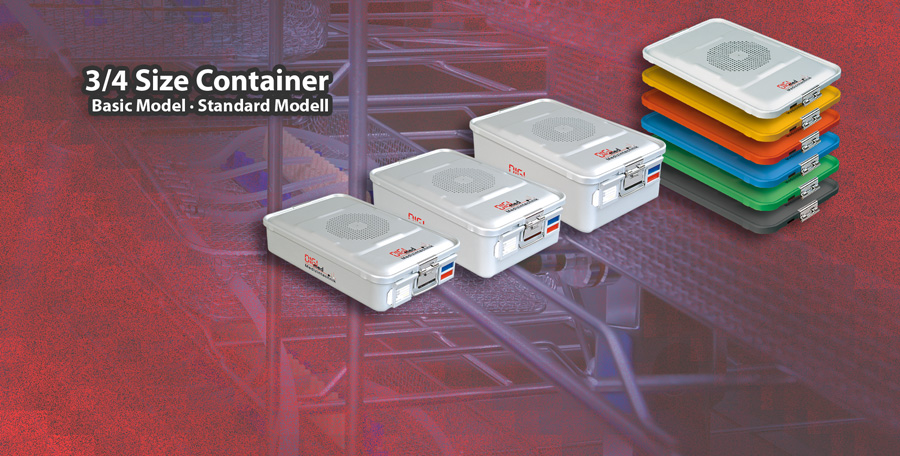 Sterilcontainer System mit farbigen Deckel